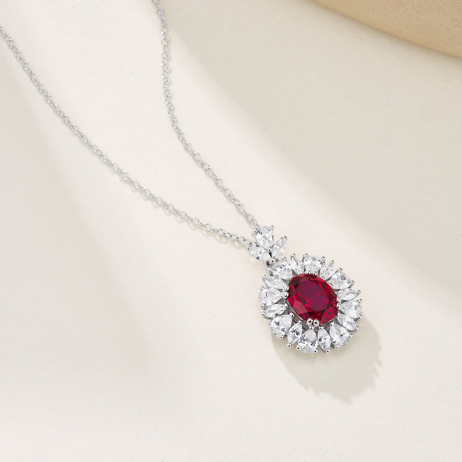 Legacy Halo | Classically Set Lab-Created Emerald Centerpiece Necklace