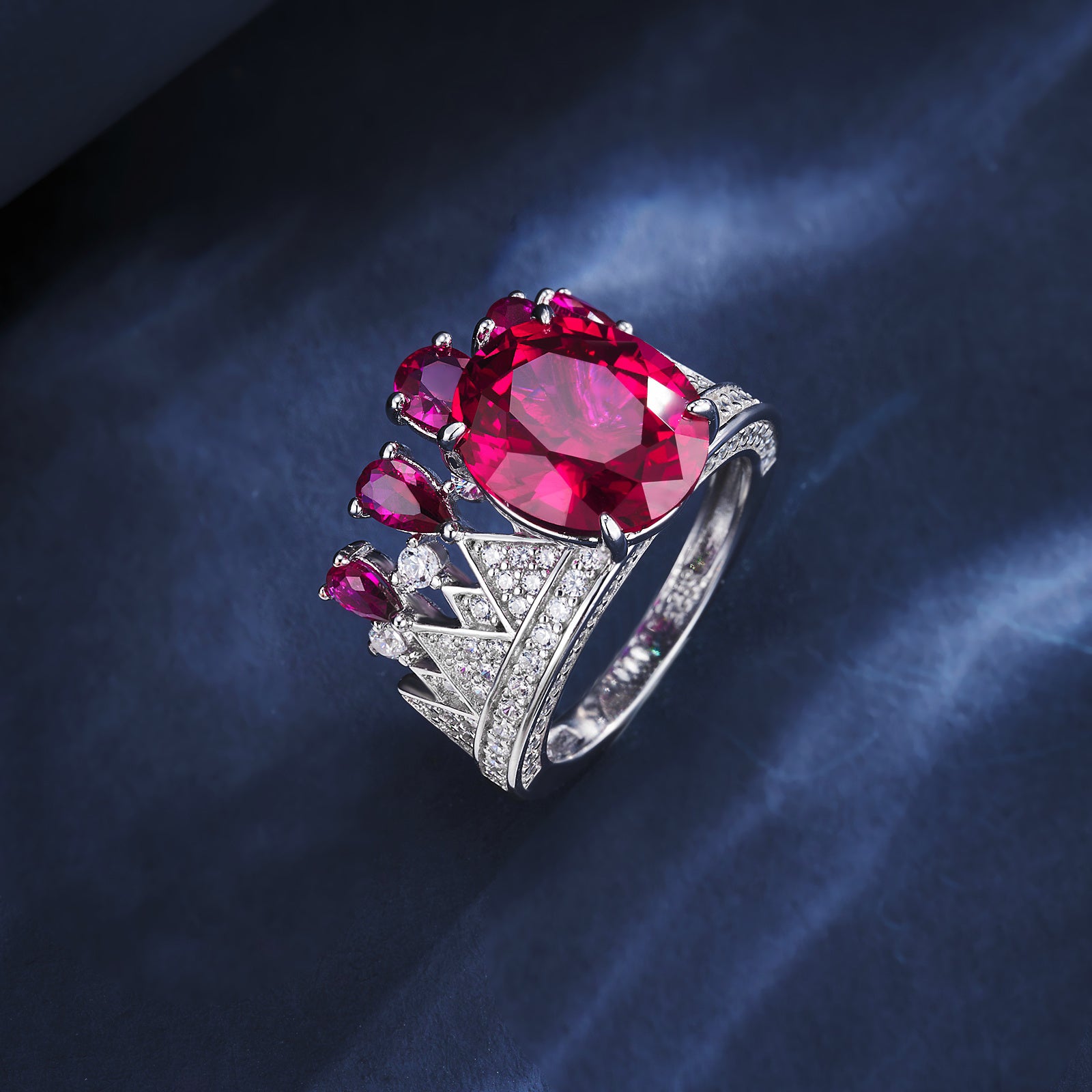 Splendid Radiance | Fully Set Lab-Created Emerald Diamond Ring