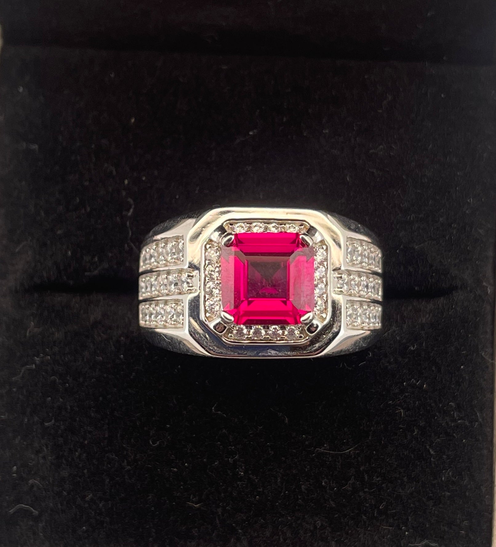 Confined Brilliance | Full Diamond Surround Lab-Created Emerald Ring