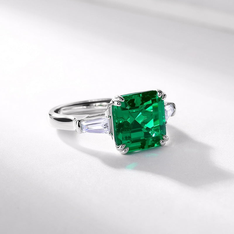 Trio of Time | Classic Three-Stone Lab-Created Emerald Ring