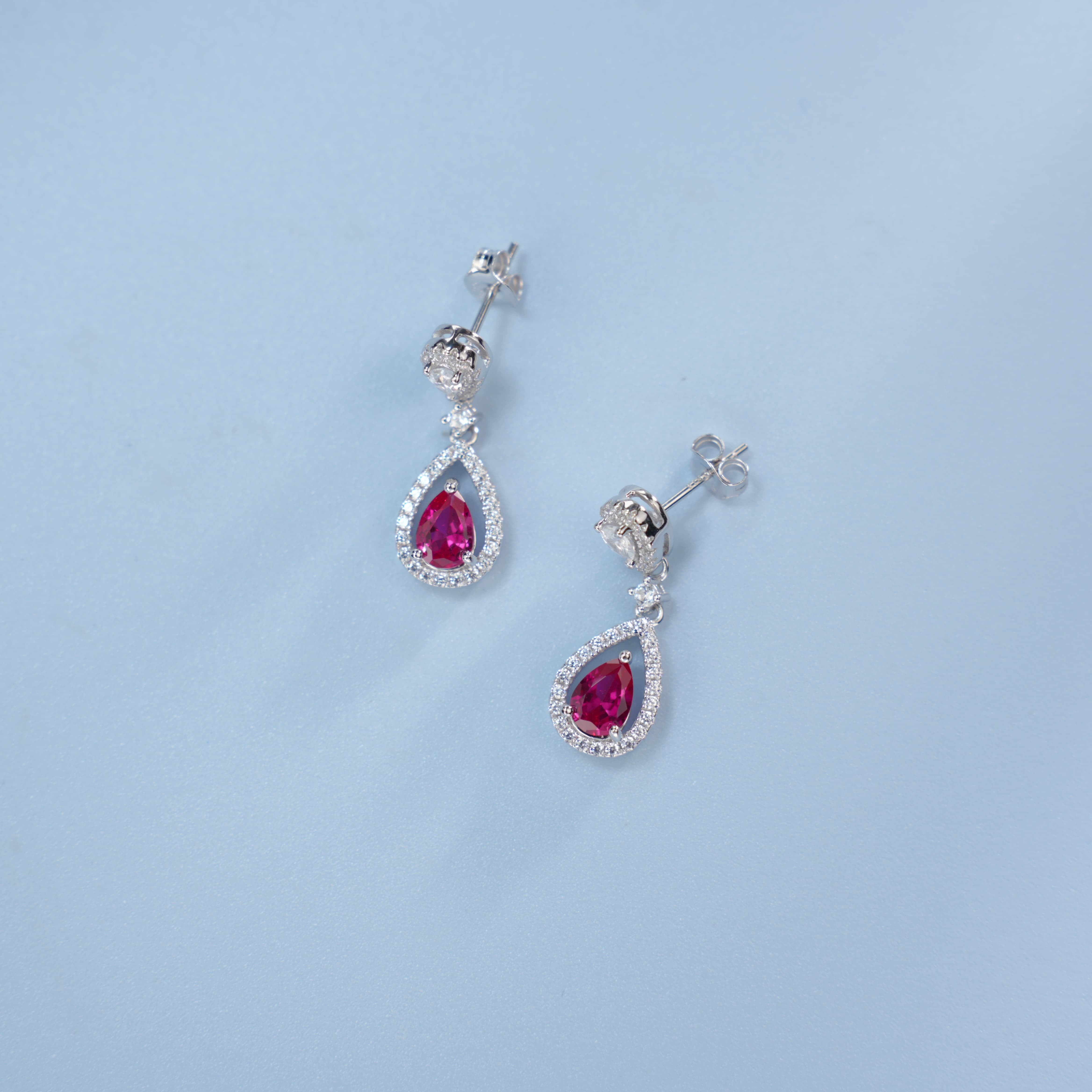 Emerald Cascade | Cluster Diamond Drop Lab-Created Emerald Earrings