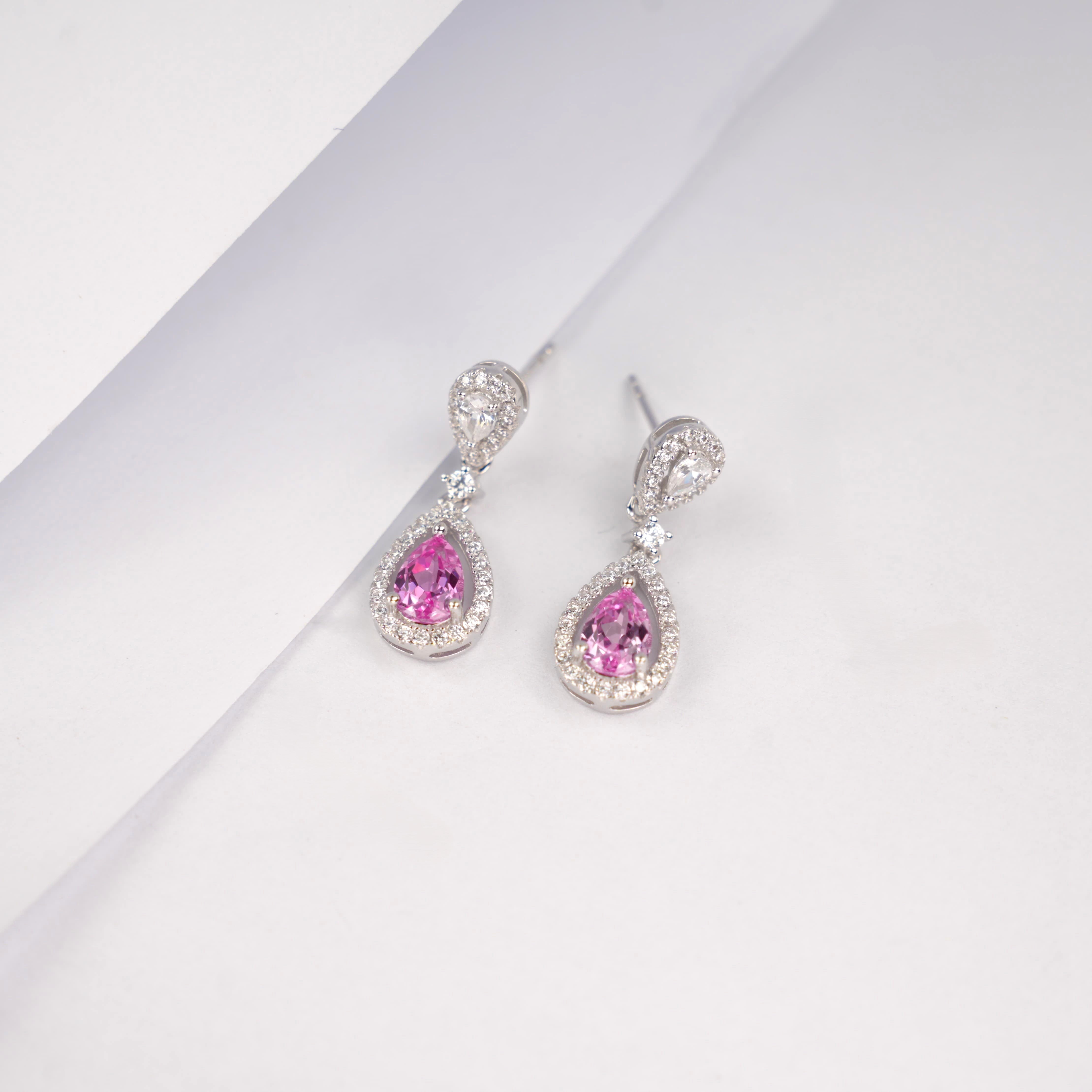 Emerald Cascade | Cluster Diamond Drop Lab-Created Emerald Earrings