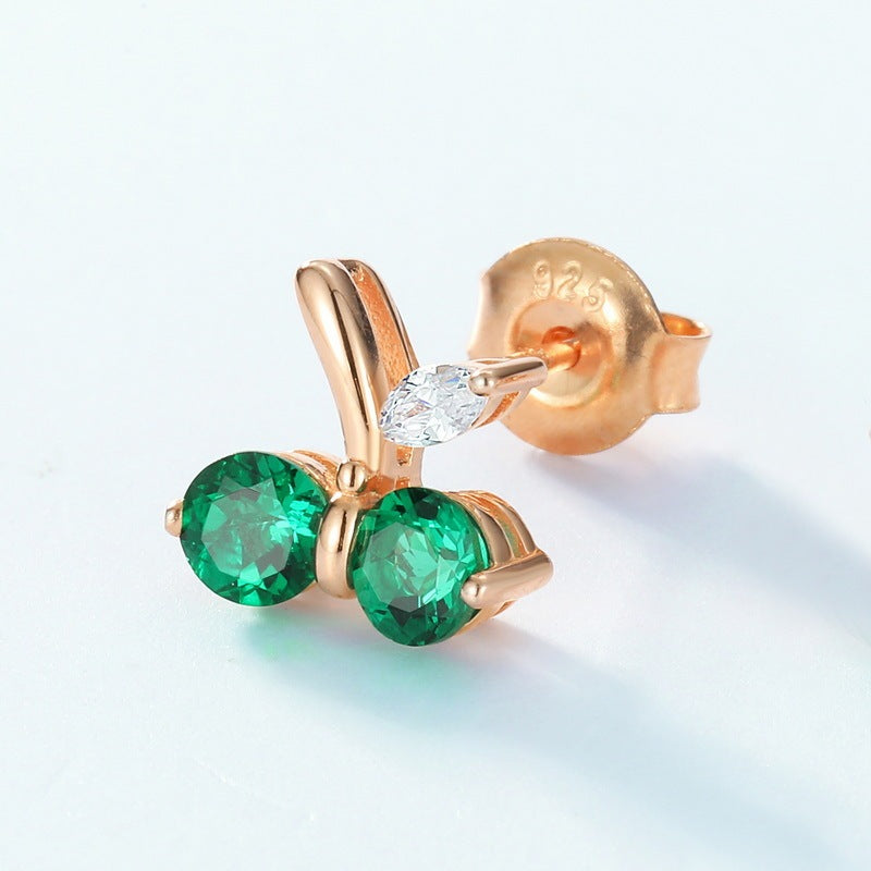 Paired Pearl Radiance | Double Round Lab-Created Emerald Diamond Studs