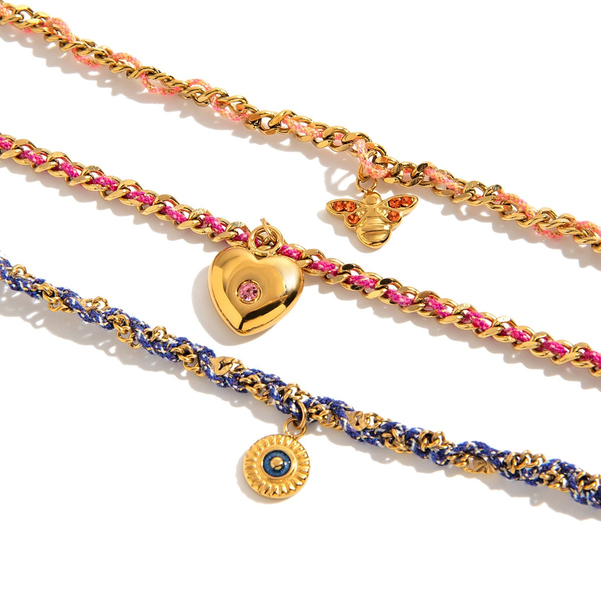 Braided Chain Bracelets - Guardian & Love Set