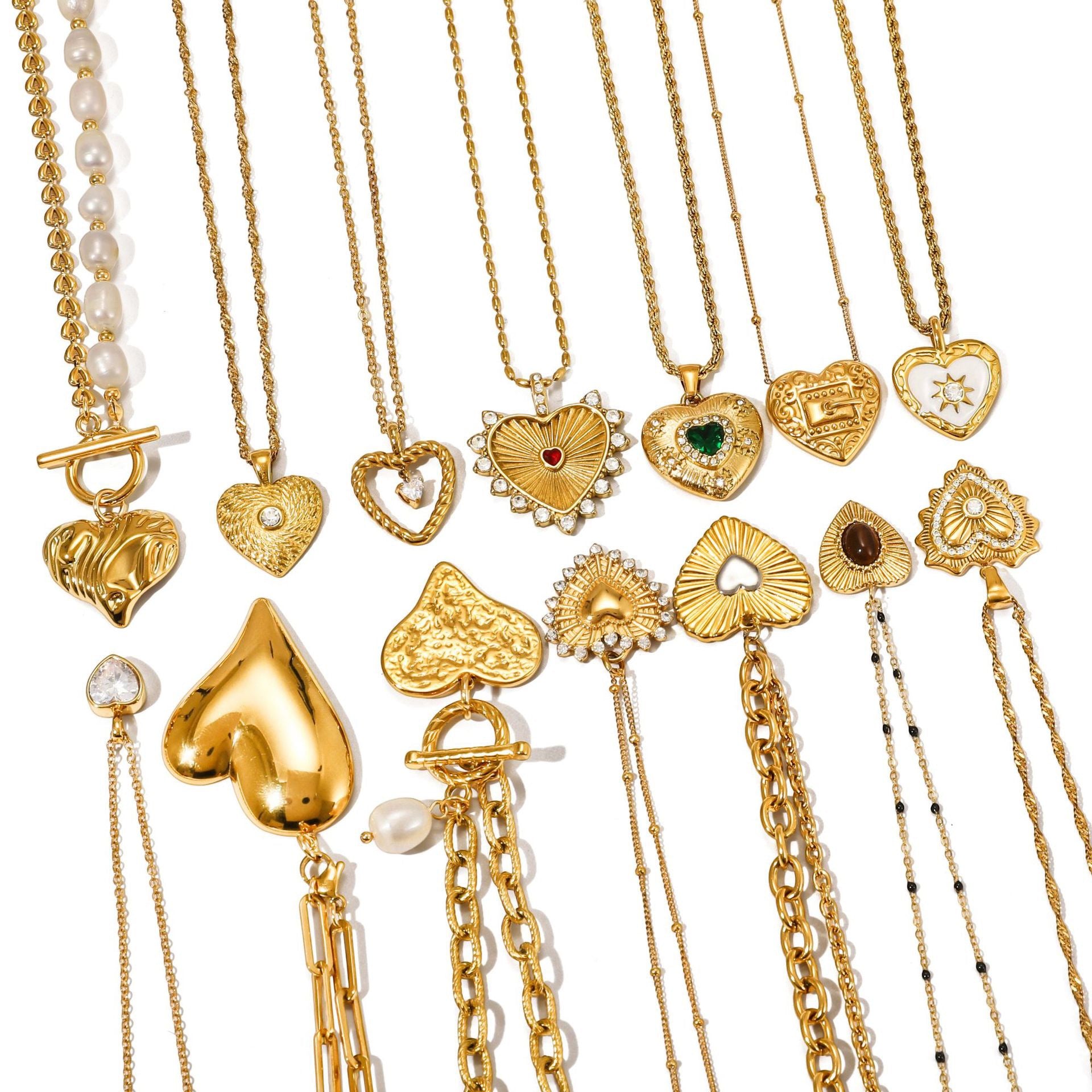 Vintage Heart Necklaces - Golden Romance