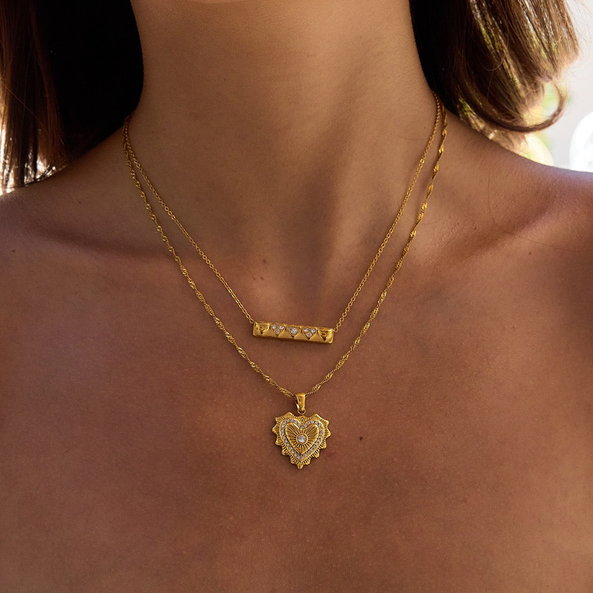 Vintage Heart Necklaces - Golden Romance