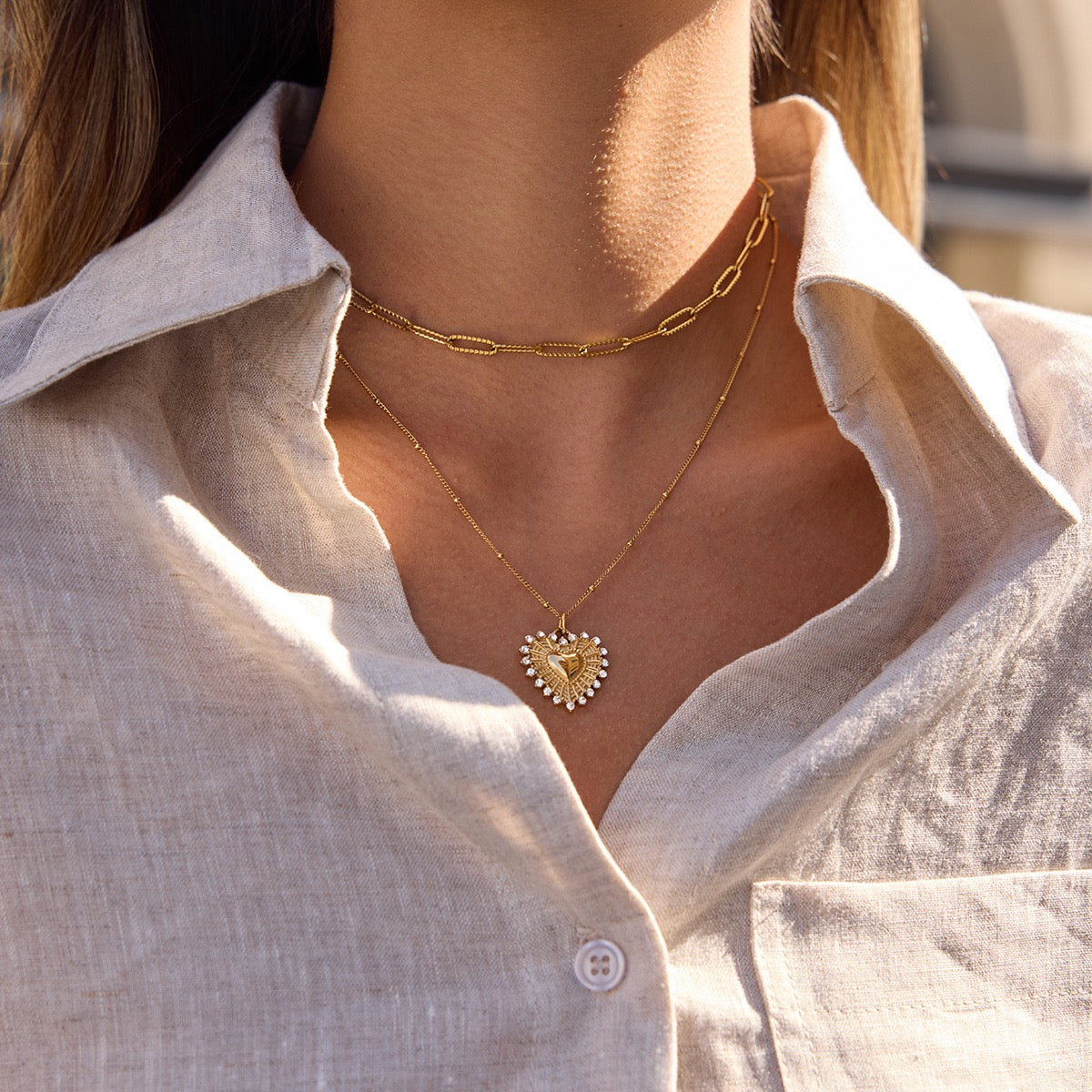 Vintage Heart Necklaces - Golden Romance