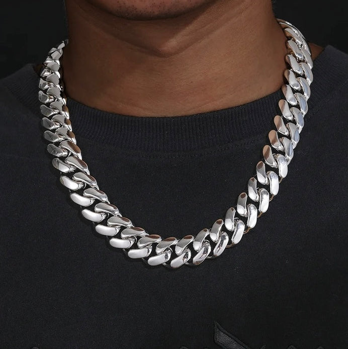 12-18mm Cuban chain and bracelet set, 18K Gold