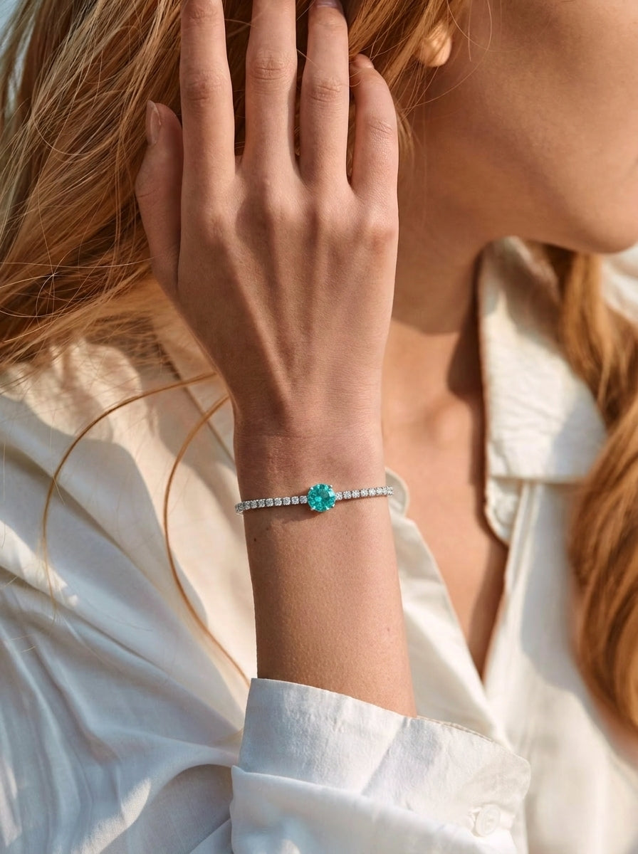 Padparadscha Solitaire Bracelet