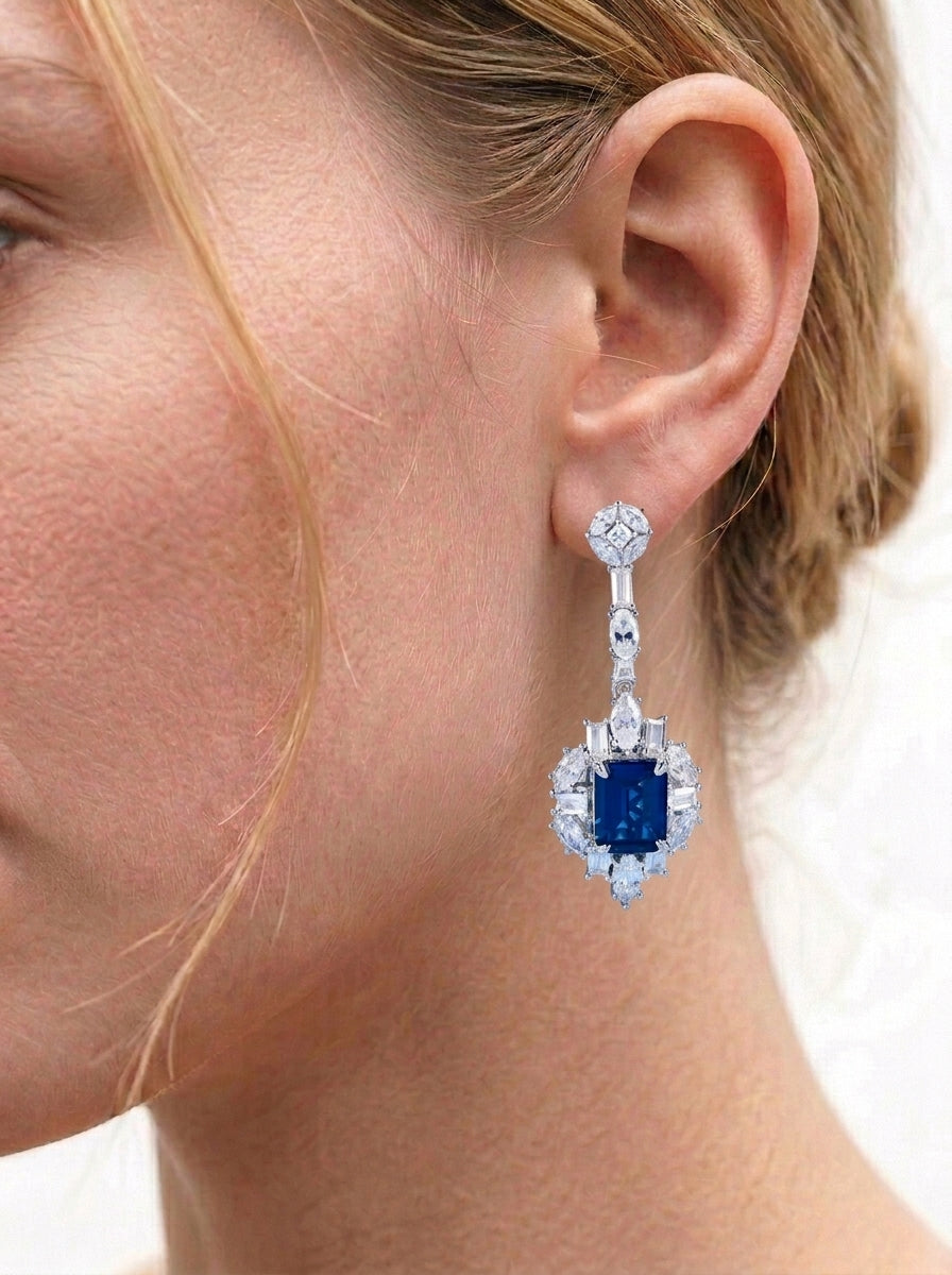 Vintage Sapphire Dangle Earrings