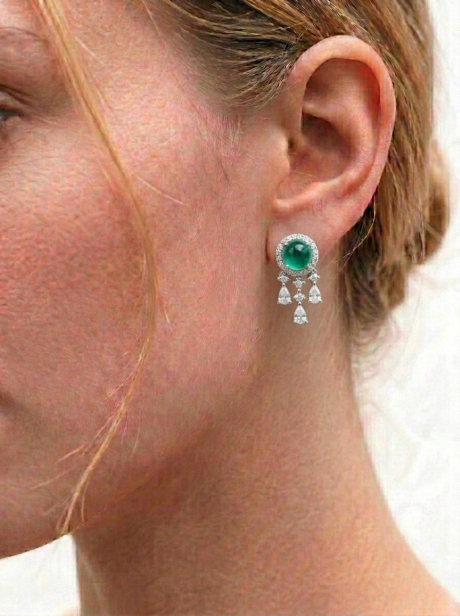 Vintage Style Emerald Earrings