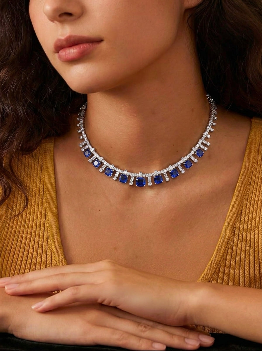 Elegant Sapphire Choker Necklace