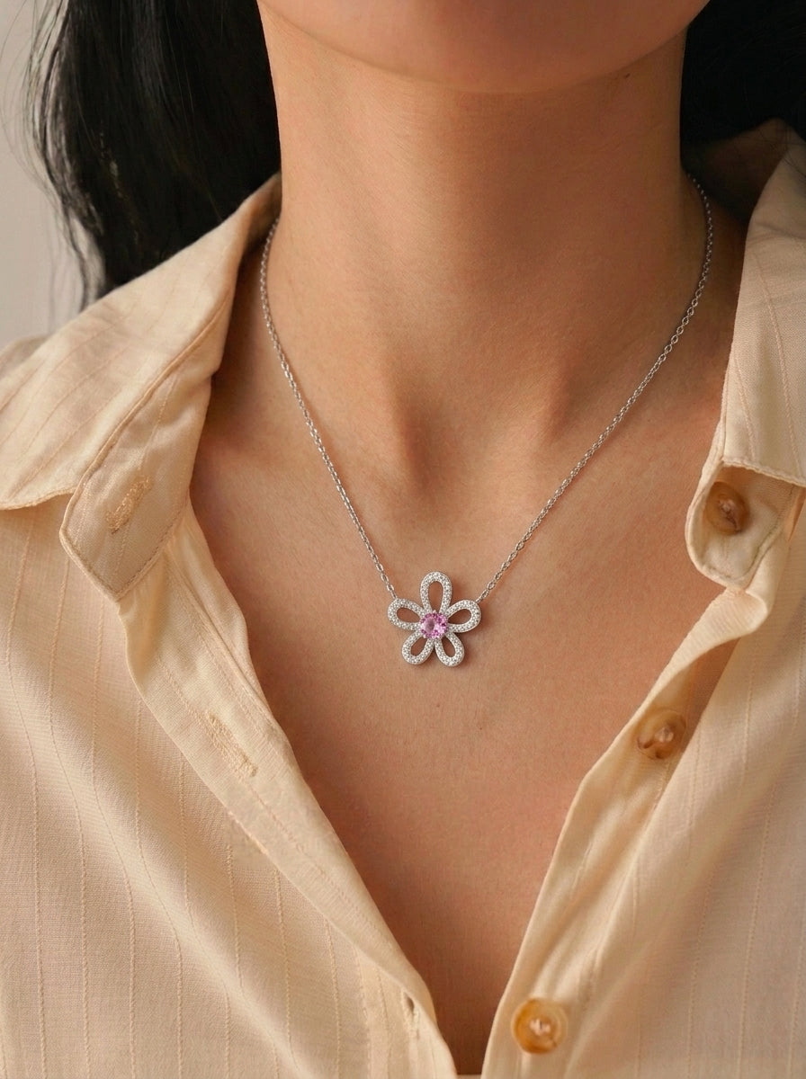 Paparacha Flower Necklace