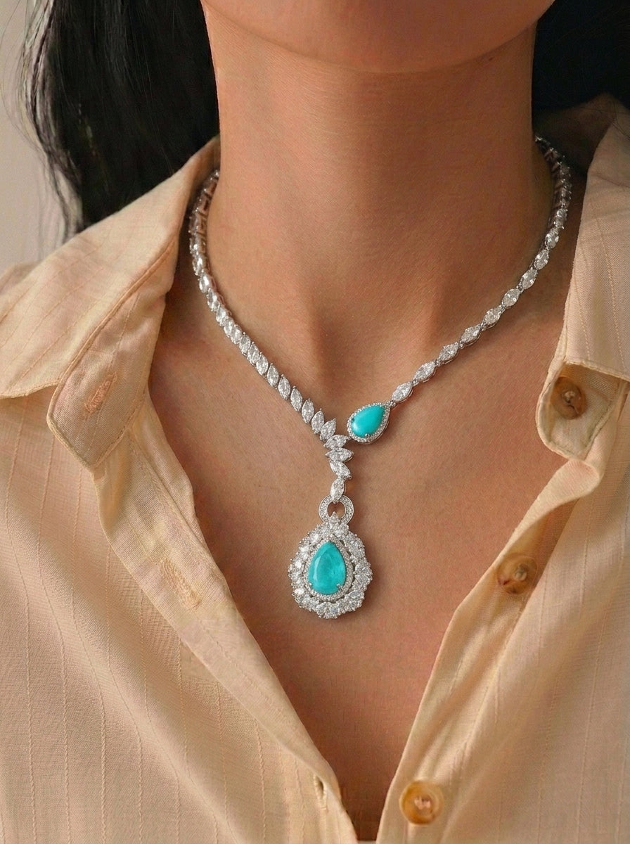 Teardrop Paraiba Necklace