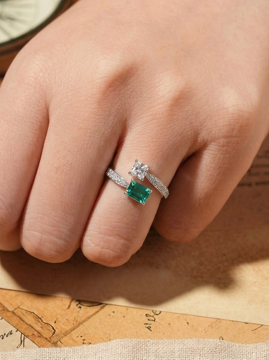 Dual-Stone Paraiba Ring