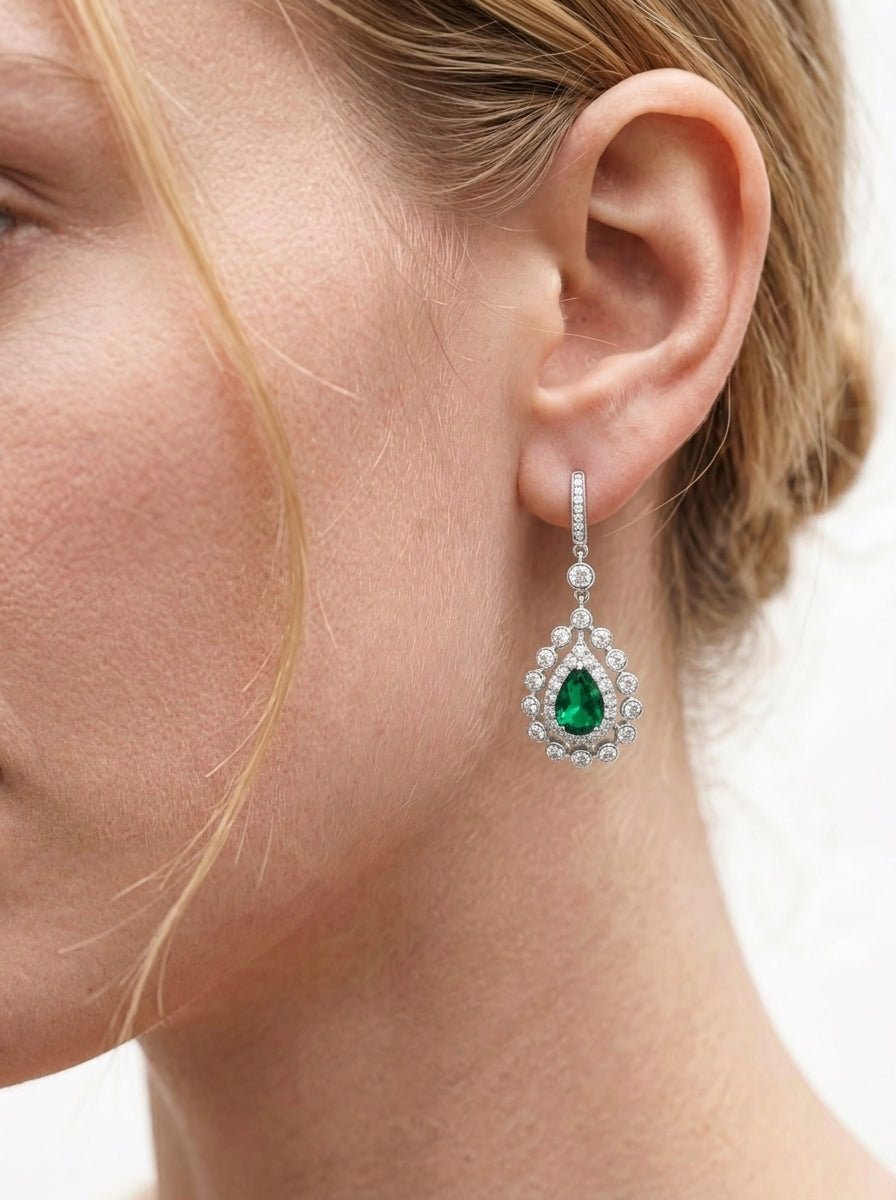 Cultivating Padparadscha - Exquisite Teardrop Earrings