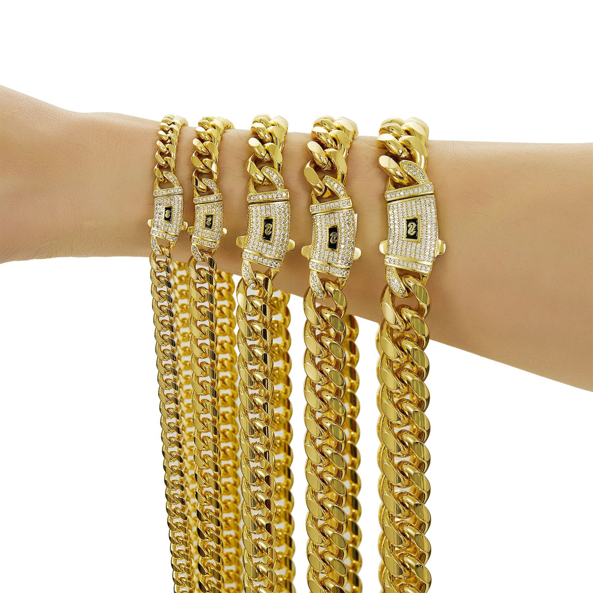 14K Gold, 6-20mm Cuban chain and bracelet set