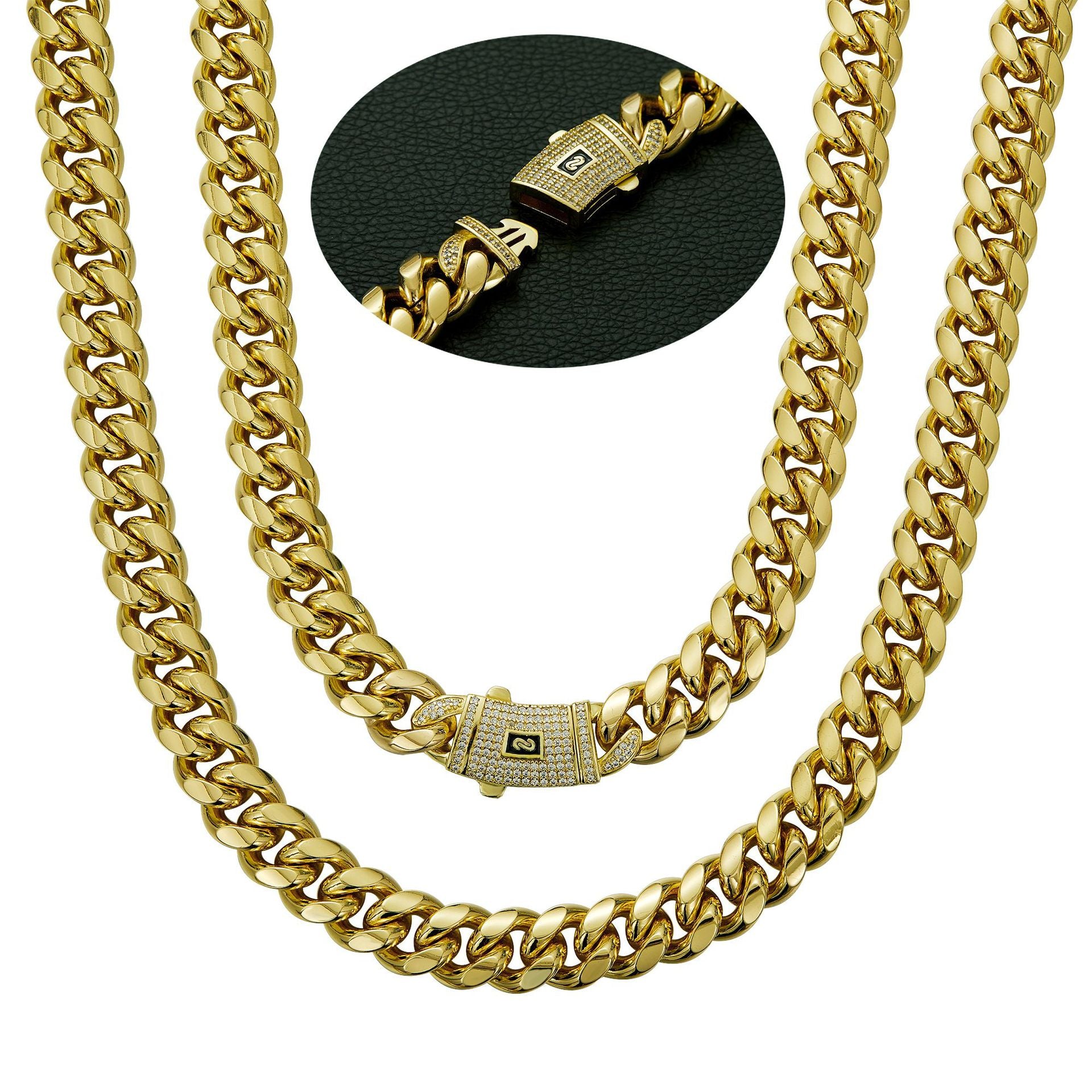 14K Gold, 6-20mm Cuban chain and bracelet set