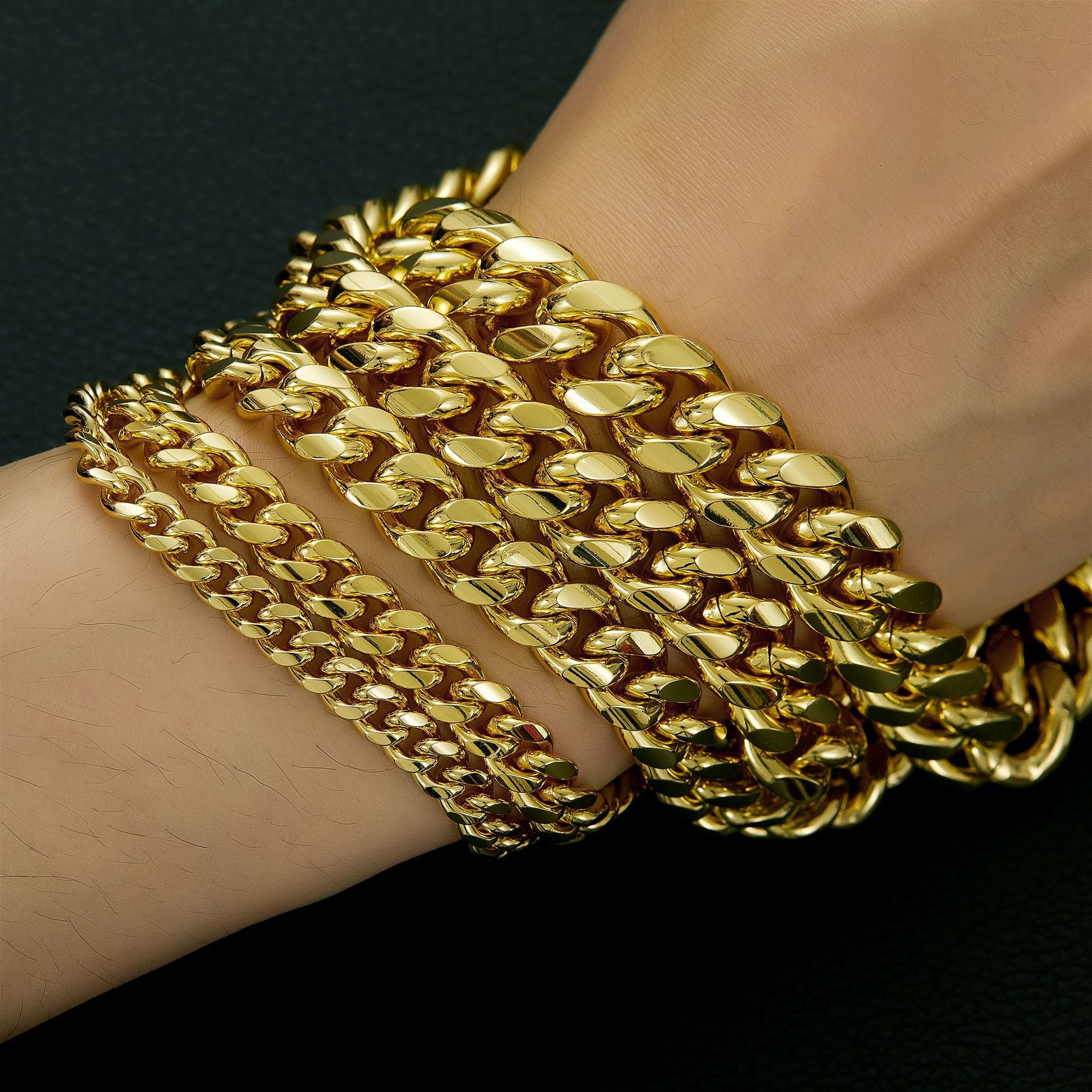 14K Gold, 6-20mm Cuban chain and bracelet set