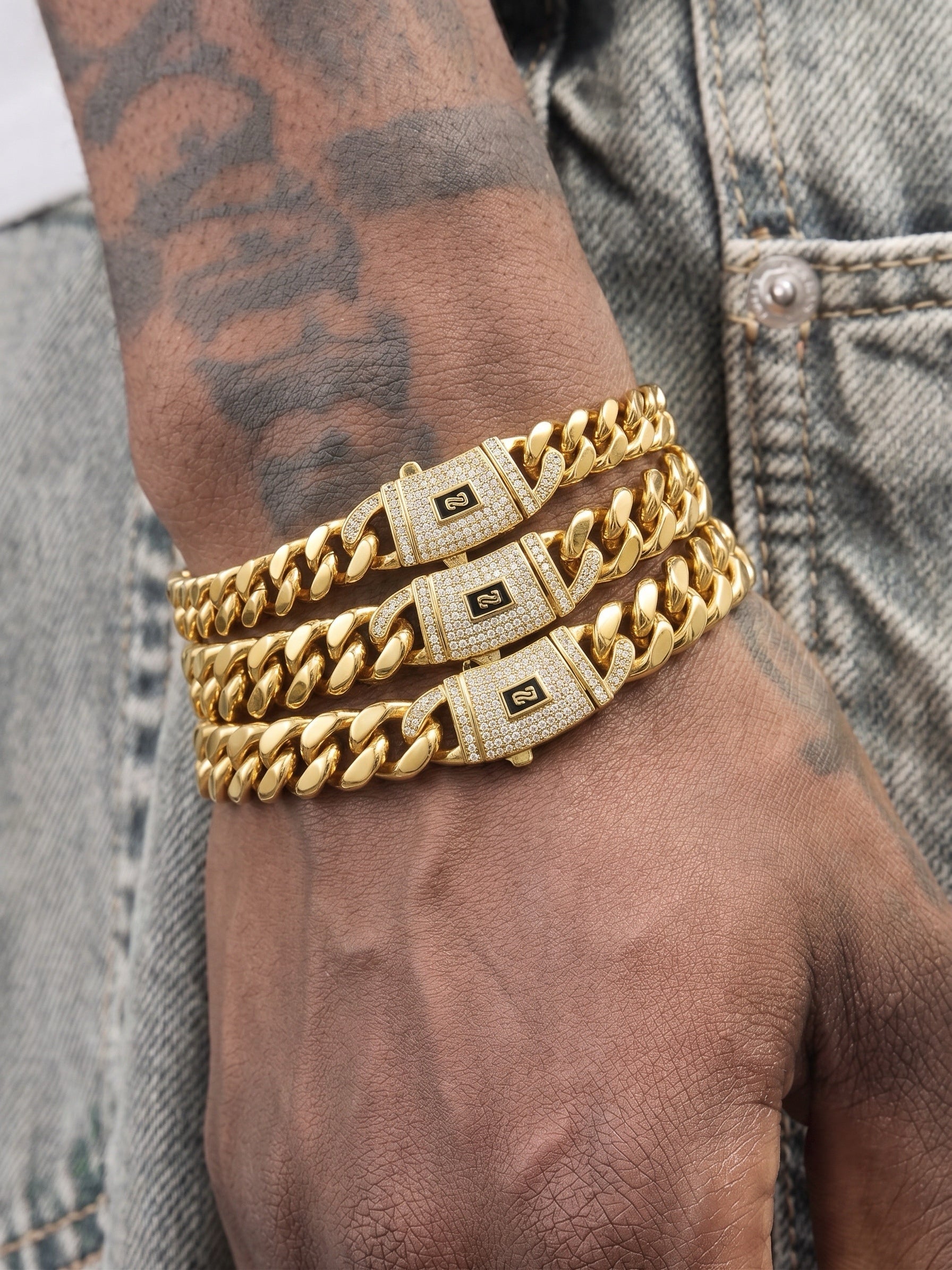 14K Gold, 6-20mm Cuban chain and bracelet set