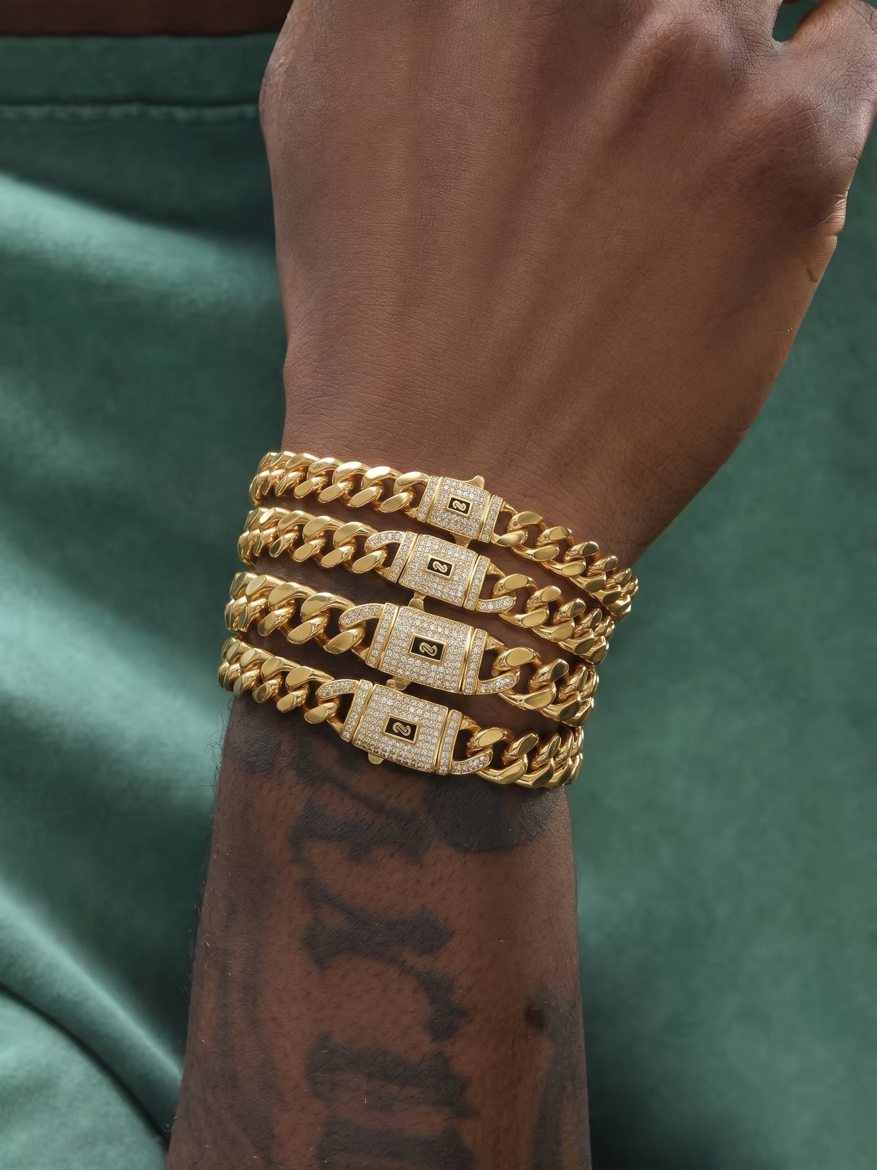 14K Gold, 6-20mm Cuban chain and bracelet set