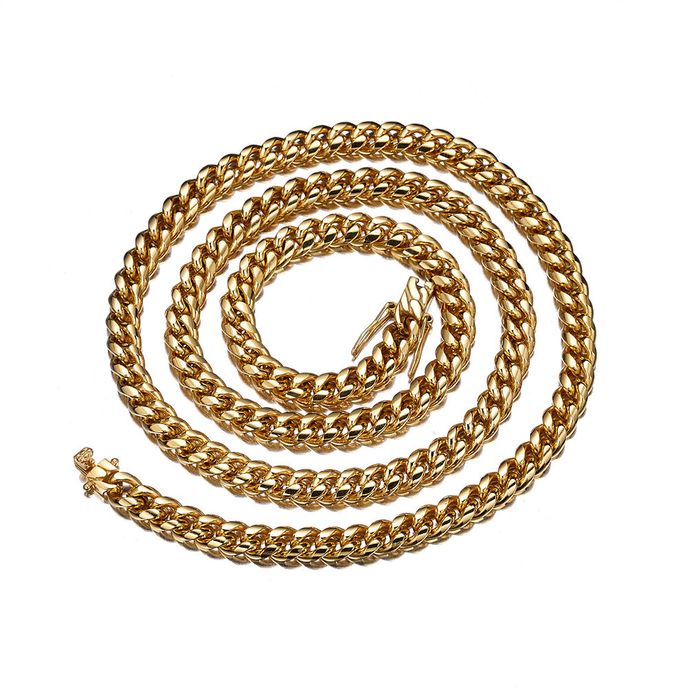 6-20mm Cuban chain and bracelet set, 18K Gold