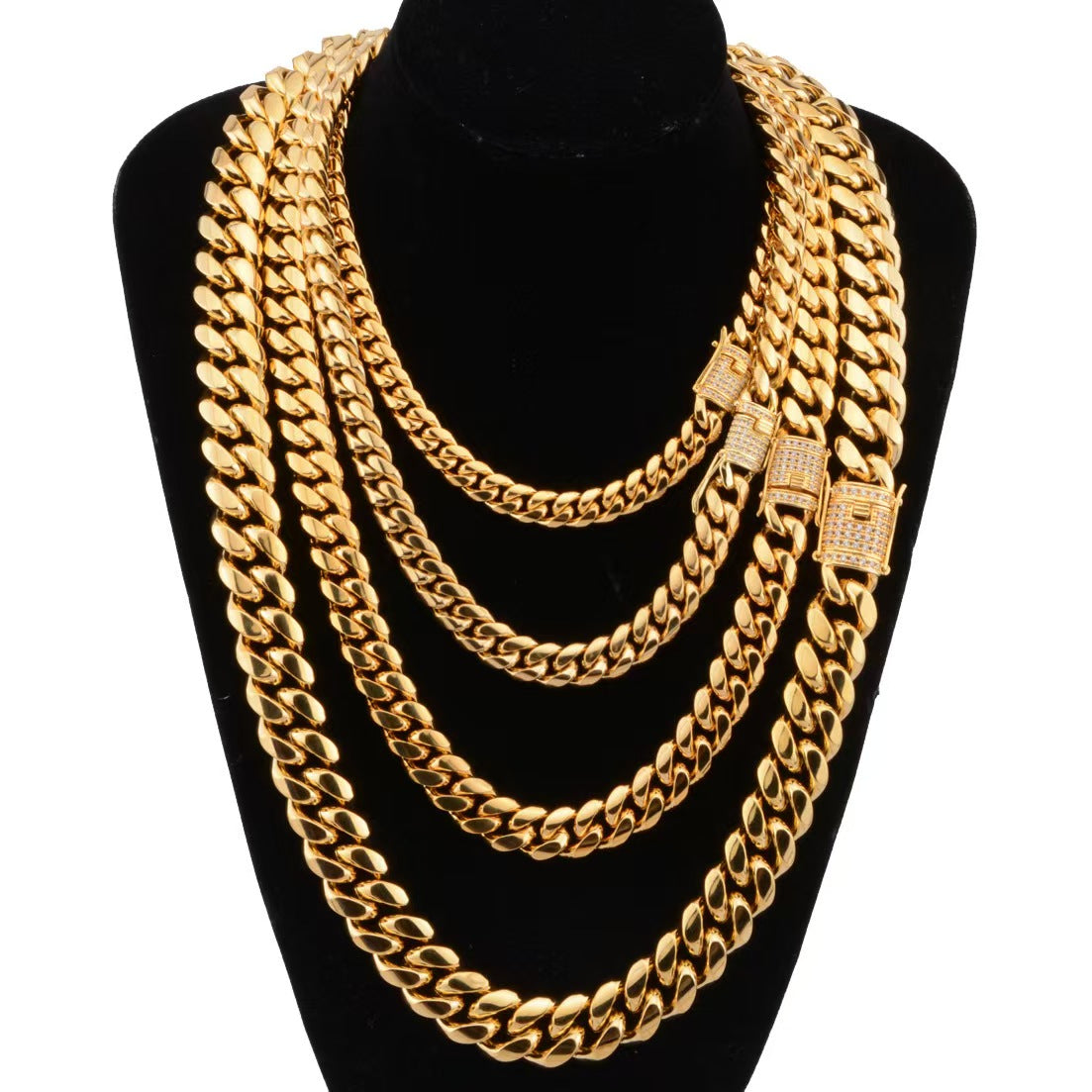 14K Gold, 6-18mm Cuban chain and bracelet set