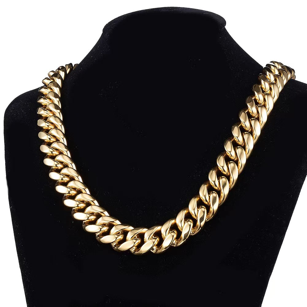 6-20mm Cuban chain and bracelet set, 18K Gold