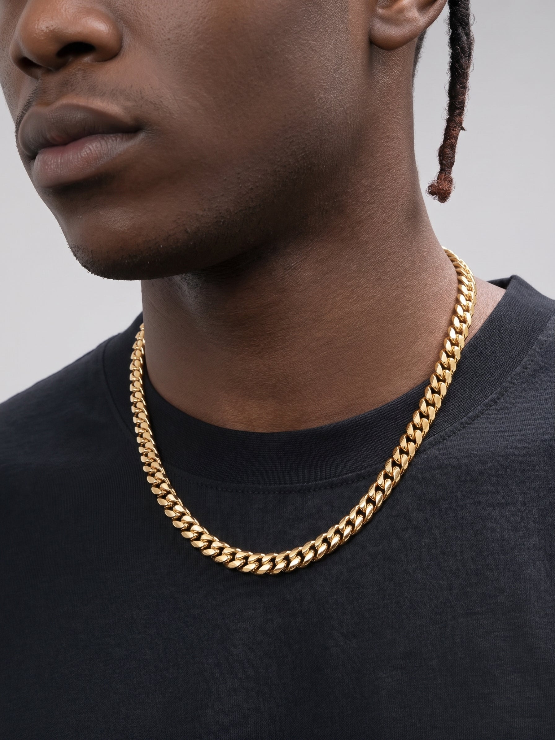 6-20mm Cuban chain and bracelet set, 18K Gold