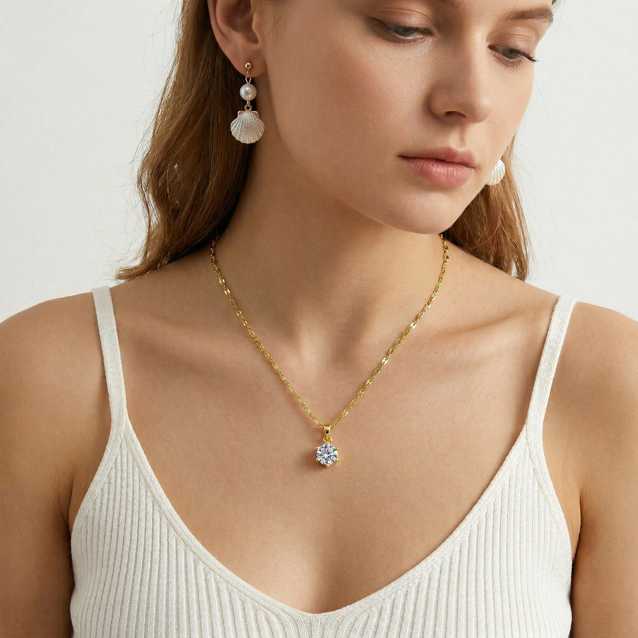 S925 Classic Six Claw Moissan Necklace