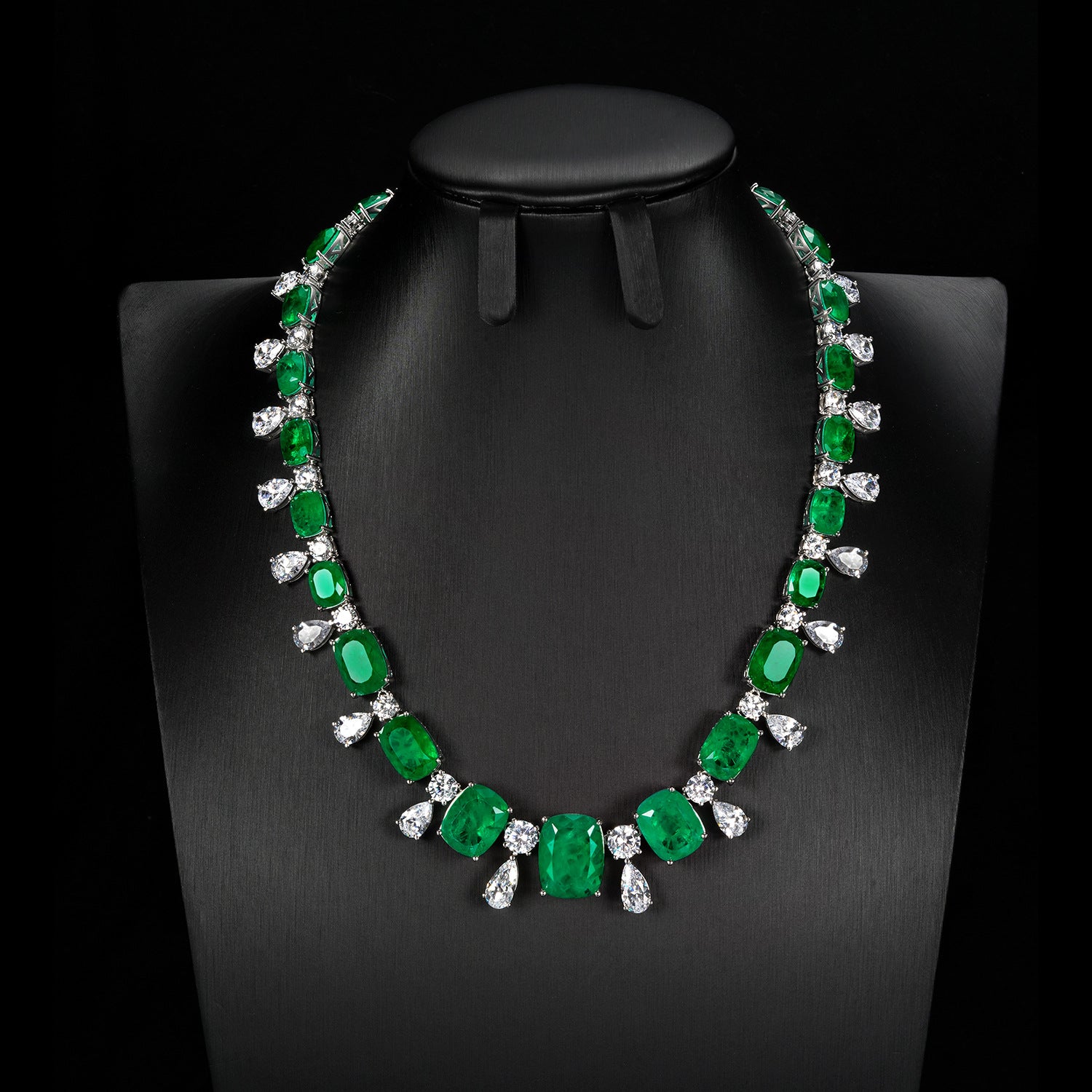 Luxurious Lab-Grown Emerald S925 Silver with 18k Gold Plating Necklace - A Radiant Choice to Exude Elegance