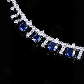 Luxurious Lab-Grown Sapphire S925 Silver with 18K Gold Plating Necklace - Dazzling and Elegant