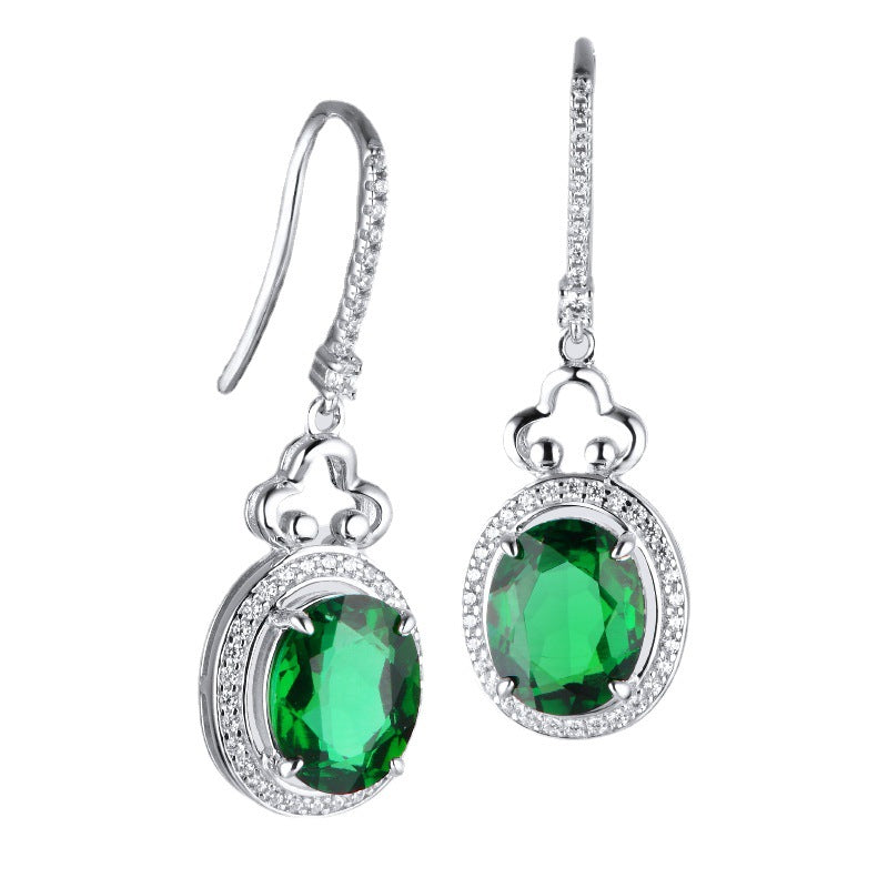 Luxurious Lab-Grown Emerald S925 Silver with 18K Gold Plating Earrings — Dazzling and Elegant Choice
