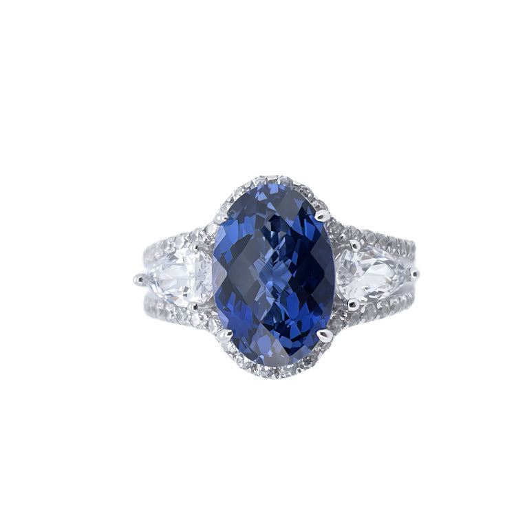 Elegant Lab-Grown Sapphire S925 Sterling Silver with 18K Gold Plating Ring – Shine on Your Fingertips