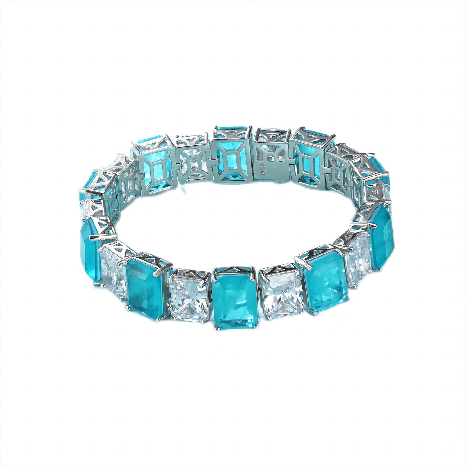 Lab - Grown Paraiba Bracelet A Poetic Choice as Dazzling as Ocean Stars with S925 Sterling 18K Gold Plating