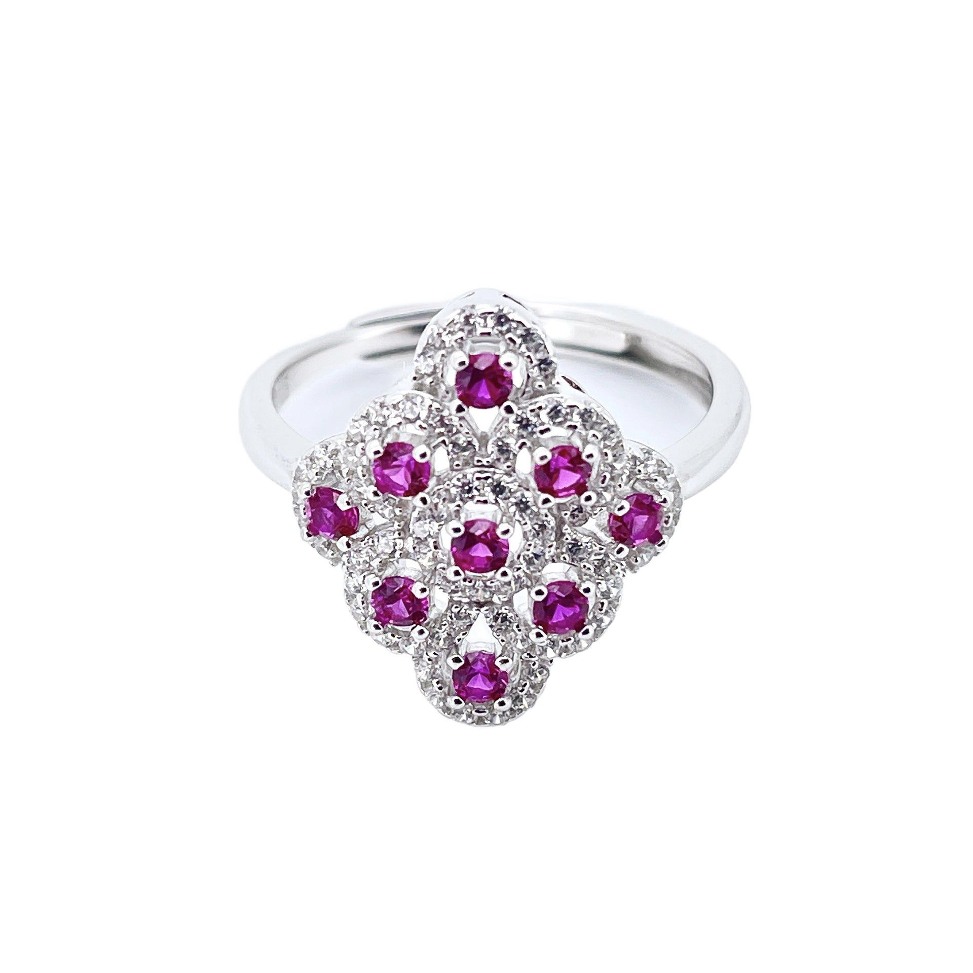 Sparkling Lab-Grown Ruby S925 Silver with 18K Gold Plating Ring - The Perfect Blend of Luxury and Elegance
