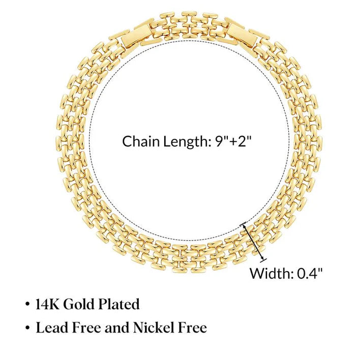 2pc 14k Chunky Link Anklets
