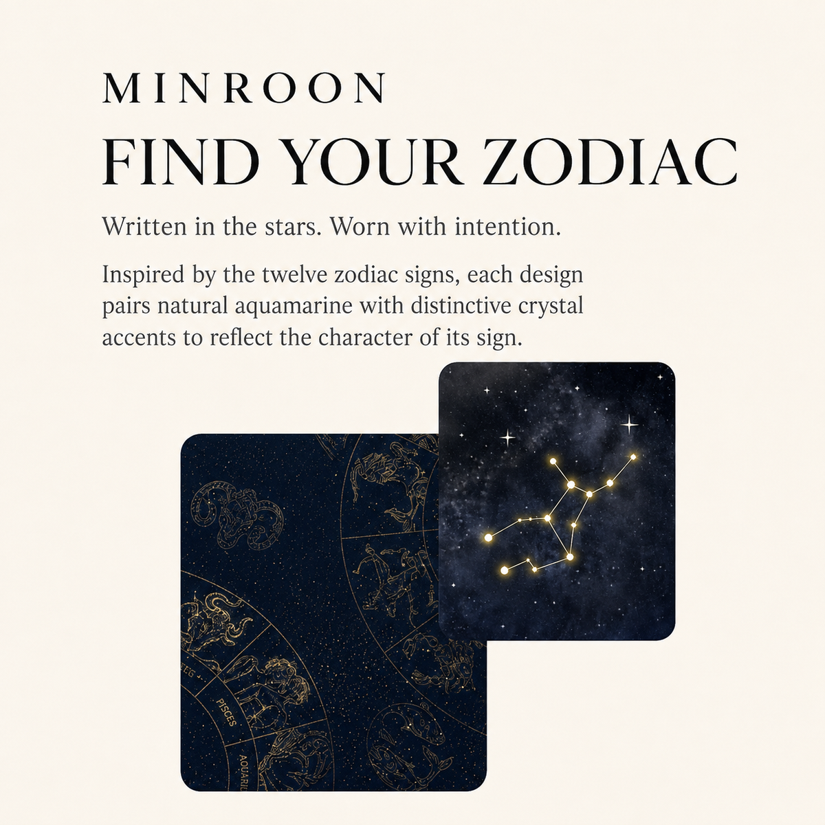 MINROON natural aquamarine zodiac jewelry introduction
