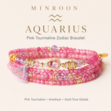 Aquarius Pink Tourmaline Zodiac Bracelet