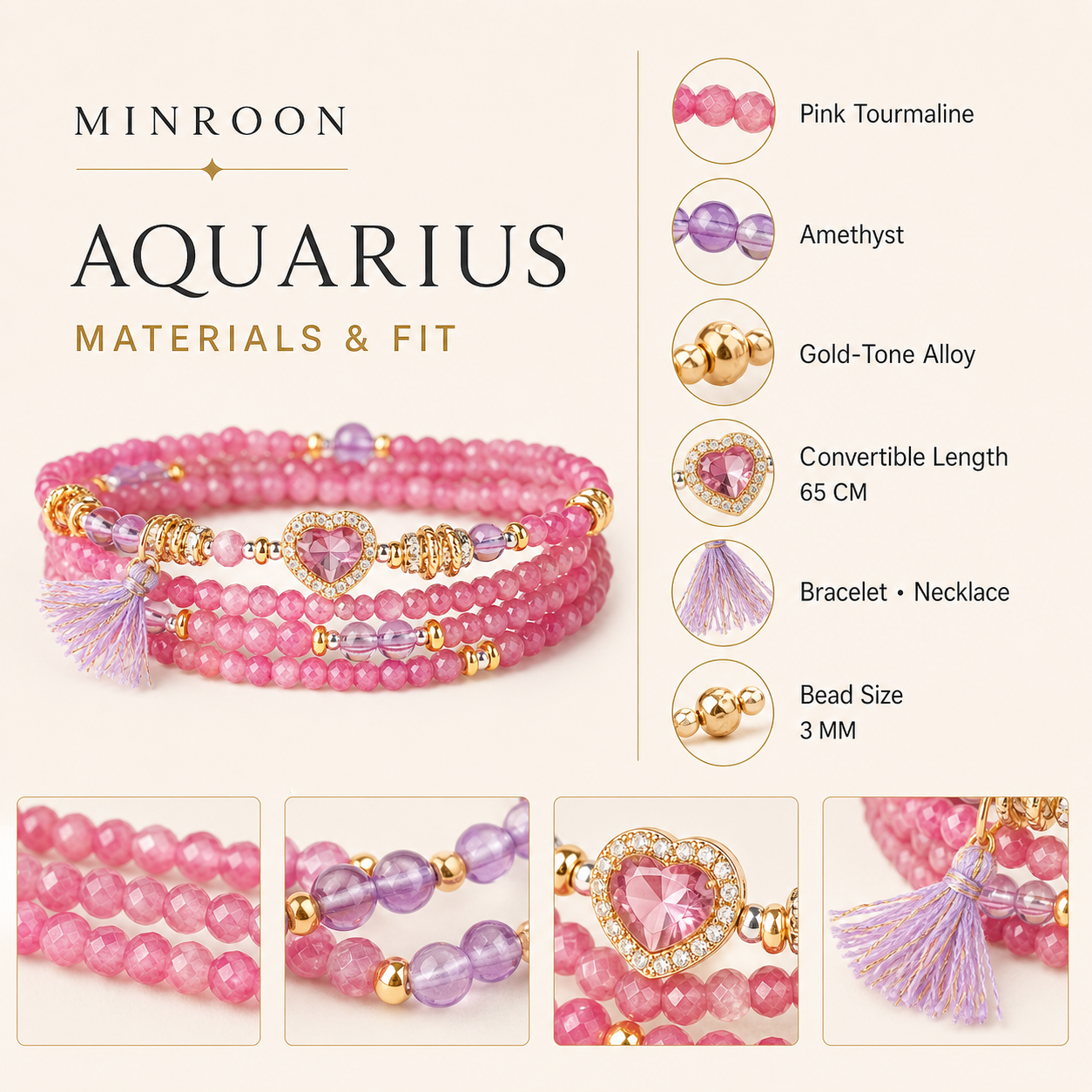 Aquarius bracelet materials and fit