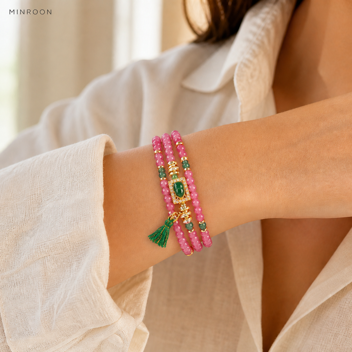 Capricorn bracelet worn on wrist