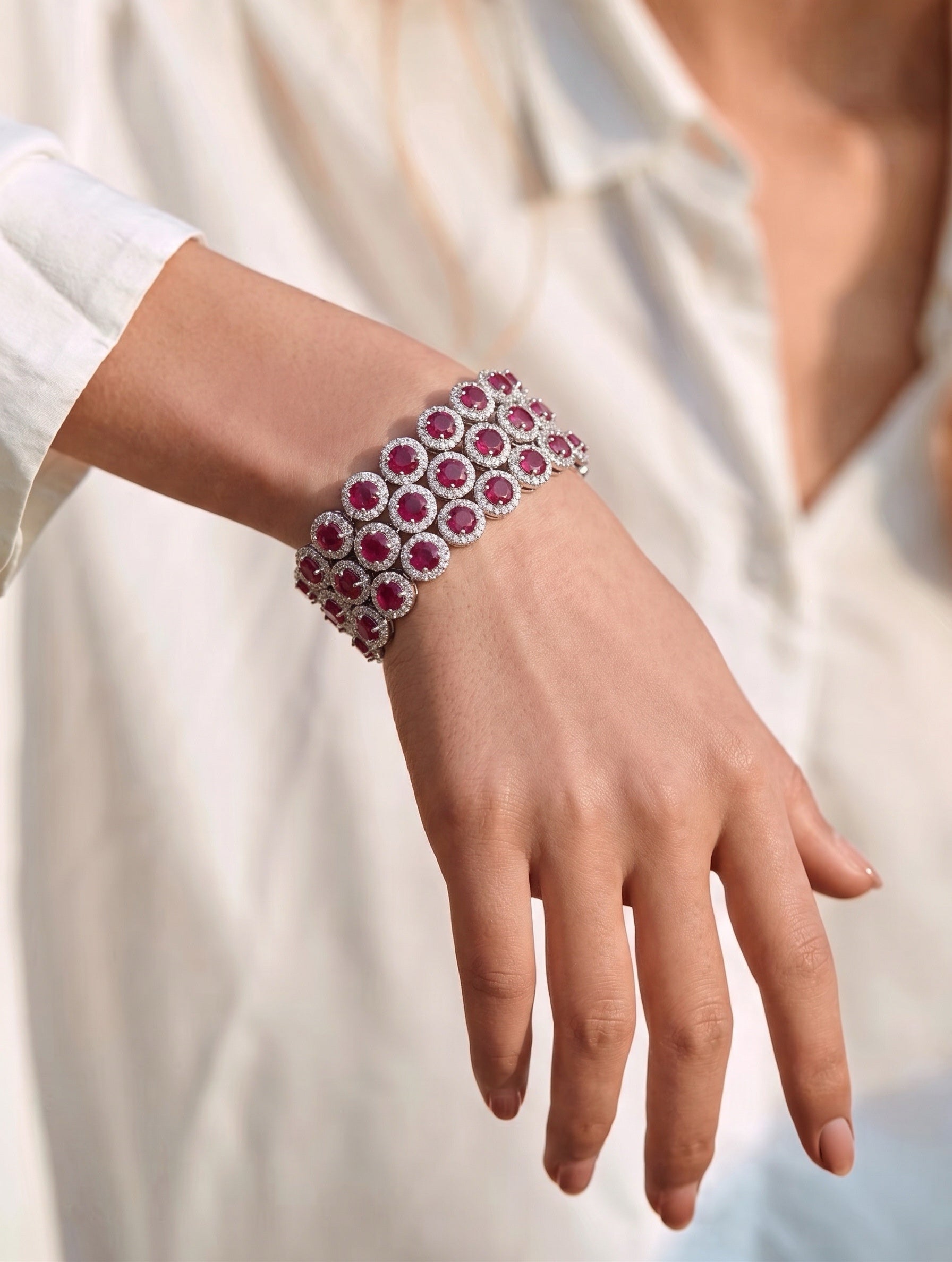 Statement Ruby & Diamond Bracelet