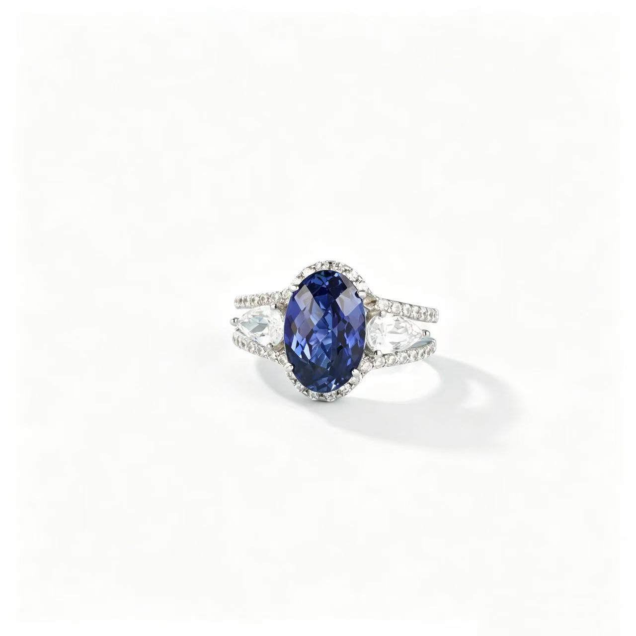 Oval Sapphire Halo Ring