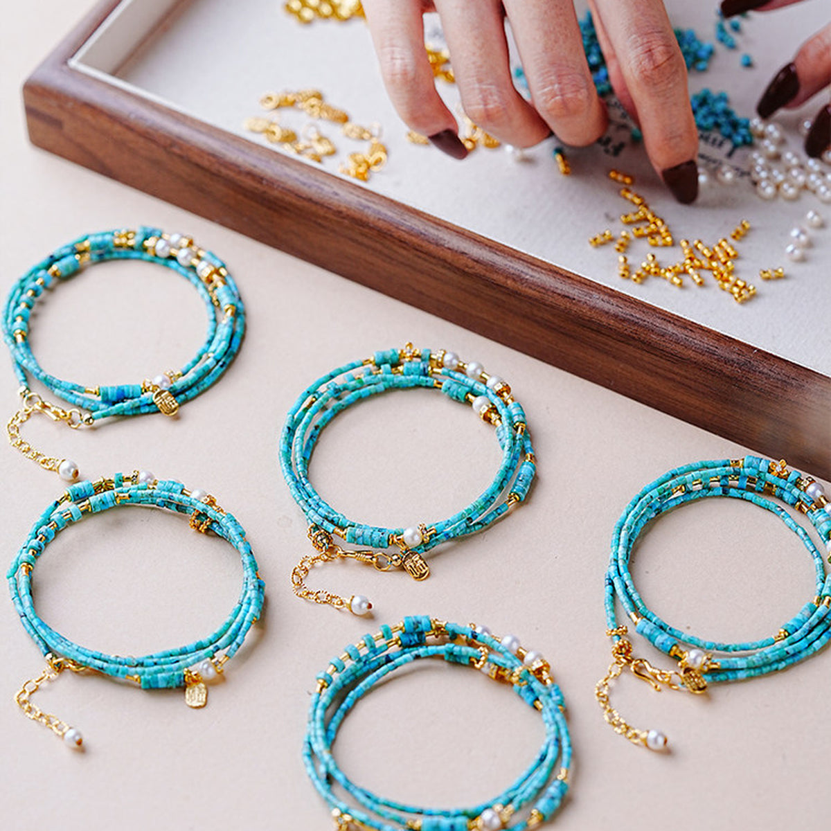 Natural turquoise jewelry color variation