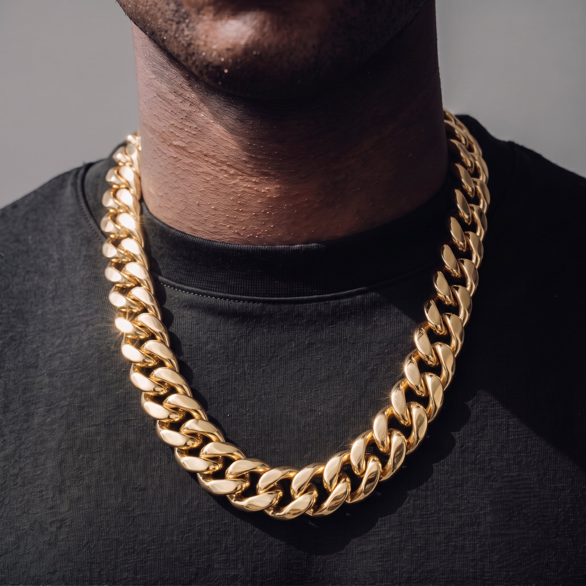 6-20mm Cuban chain and bracelet set, 18K Gold