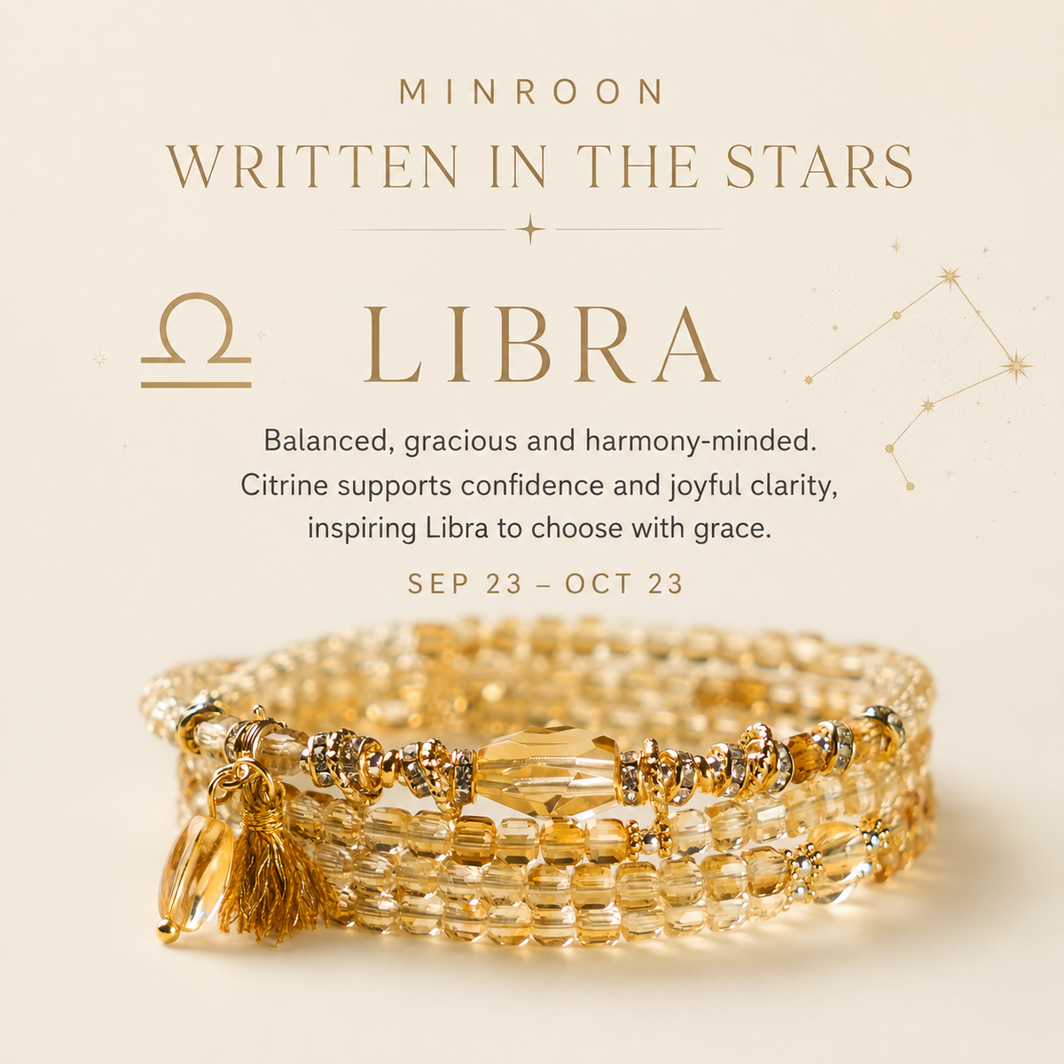 Libra natural citrine zodiac story