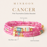 Cancer Pink Tourmaline Zodiac Bracelet by MINROON