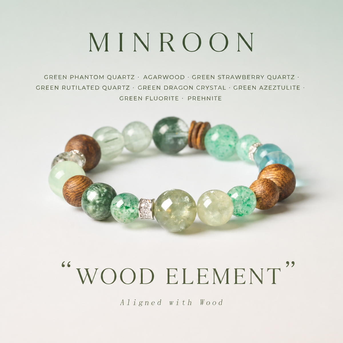 MINROON Wood Element Crystal Bracelet