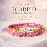 Scorpio Pink Tourmaline Zodiac Bracelet hero