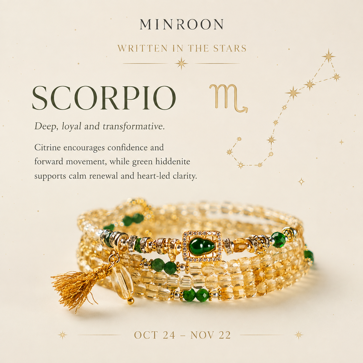 Scorpio natural citrine zodiac story
